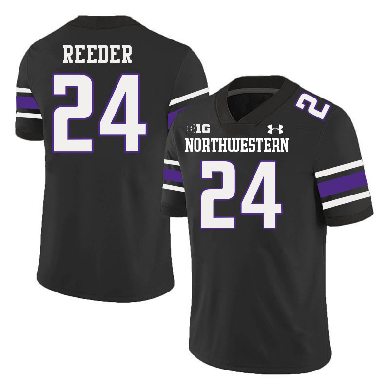 Northwestern Wildcats #24 Dashun Reeder College Football Jerseys Stitched-Black